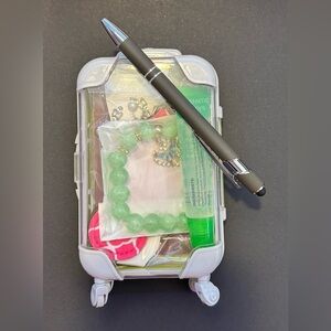 Elegant Green and Silver Women's Accessory SuitCase